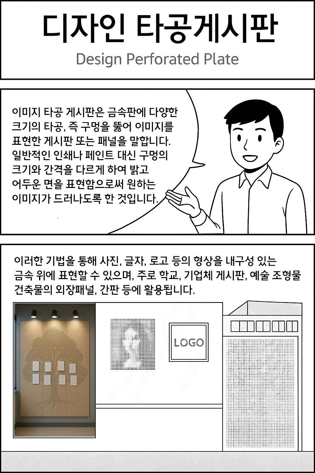 이미지 타공게시판 만화 설명