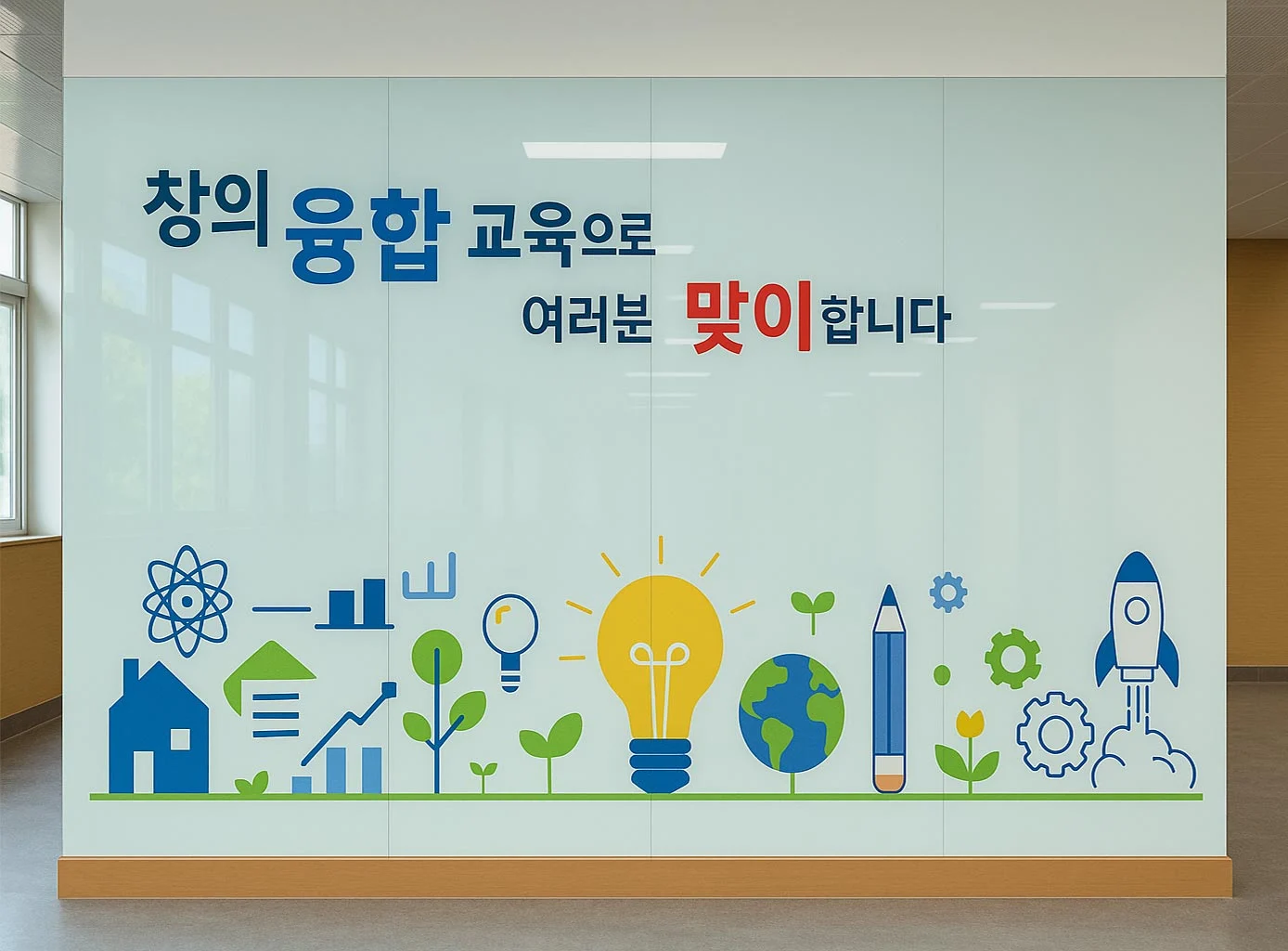 학교에 설치된 실사유리, 프린팅글라스