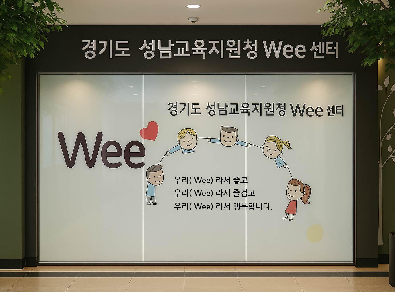 성남시 교육청에 설치된 실사유리, 프린팅글라스